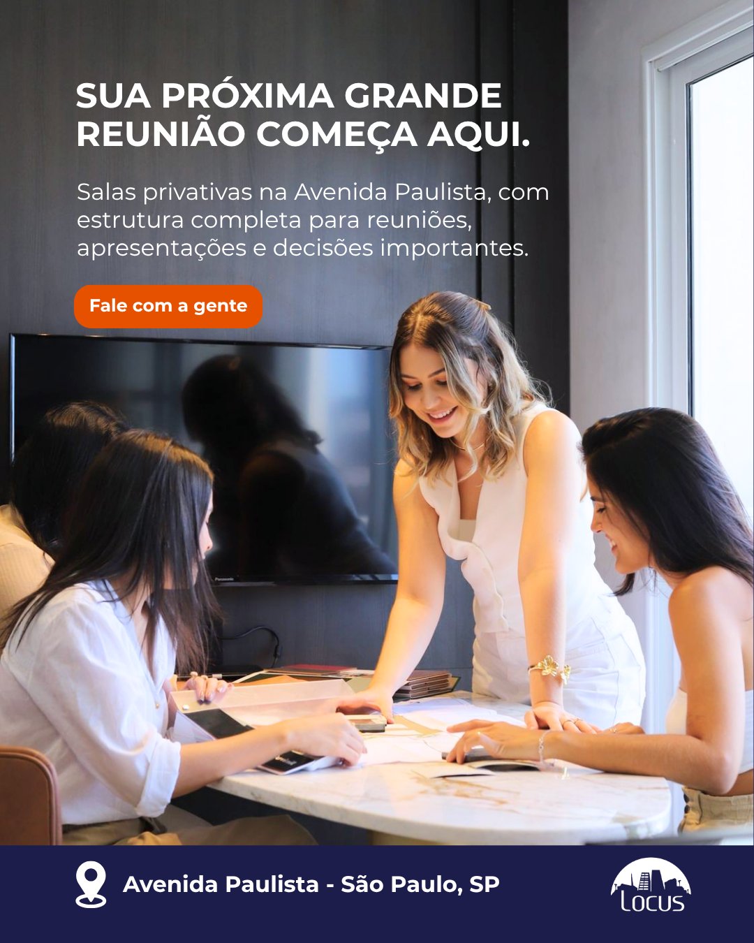Sua próxima grande reunião começa aqui — salas privativas na Avenida Paulista